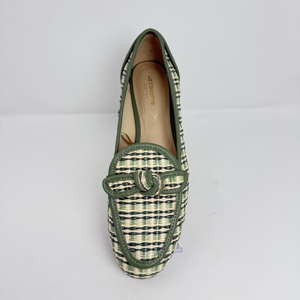 Liz Claiborne LC Granby Women’s 7 Green Multi Woven Loafers Memory Foam New
